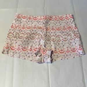 Free People Linen Blend Multi-Color Primitive Pattern Festival Shorts Size 6